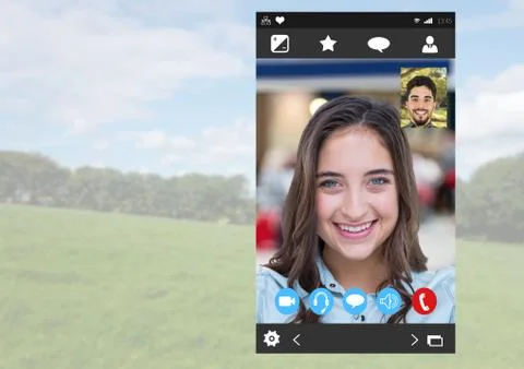 Social Video Chat App Interface Stock Photos