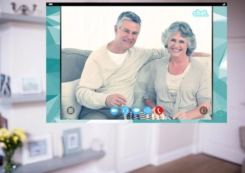 Social Video Chat App Interface Stock Photos