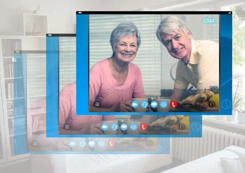 Social Video Chat App Interface Stock Photos