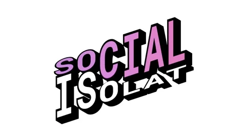 SOCIAL vs ISOLAT, 3D Text Animation in Isometric View with Opposite Word Motion Stock Footage 314264031
