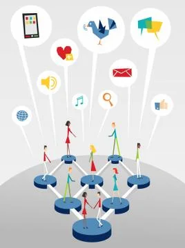 Social web networking interactive Stock Illustration