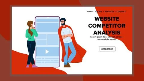 Social website competitor analysis vector 스톡 일러스트