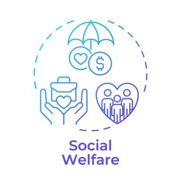 Social welfare blue gradient concept icon Illustrazione stock