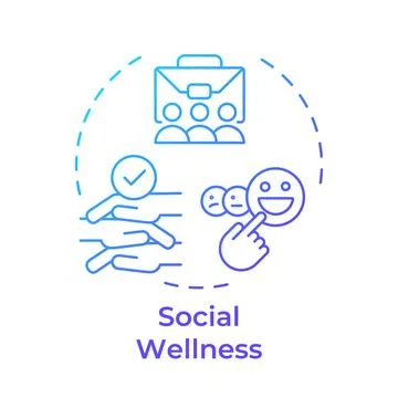 Social wellness gradient outline concept icon Stock Illustration