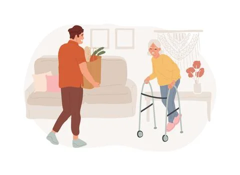 Social work isolated concept vector illustration. Stock Illustration