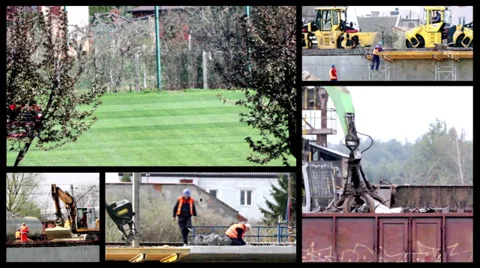 Social workers split screen Video stock 38520247