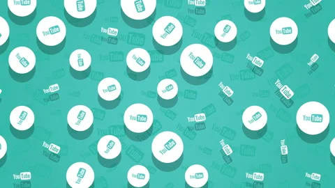 Social YouTube icons pattern on network background Stock Footage 171140846