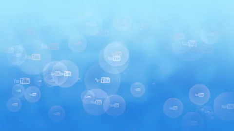 Social YouTube icons pattern on network background Stock Footage 202042627