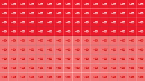 Social YouTube icons pattern on network background Stock Footage 202043518