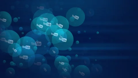 Social YouTube icons pattern on network background Stock Footage 249413551