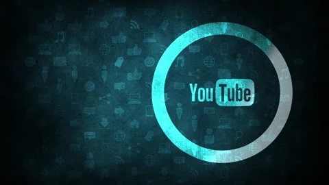Social YouTube icons pattern on network background Stock Footage 255963636