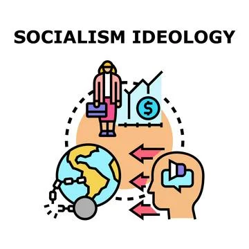 Socialism ideology system changing world concept Stock Illustration