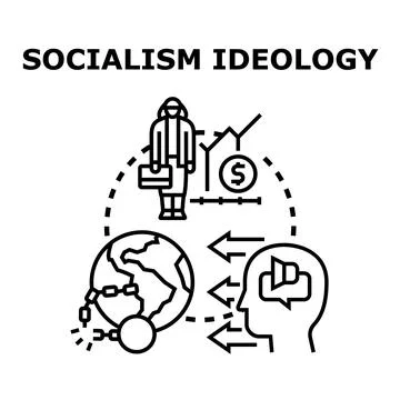 Socialism ideology system changing world concept Stock Illustration