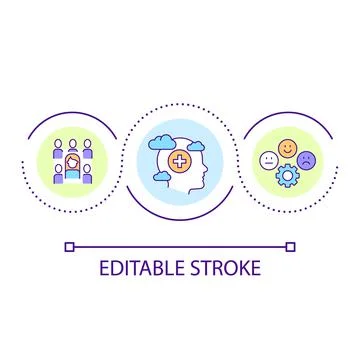 Socialization loop concept icon Stock Illustration