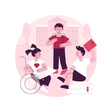 Socialization of pupils abstract concept vector illustration. Stock Illustration
