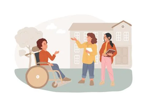 Socialization of pupils isolated concept vector illustration. Stock Illustration