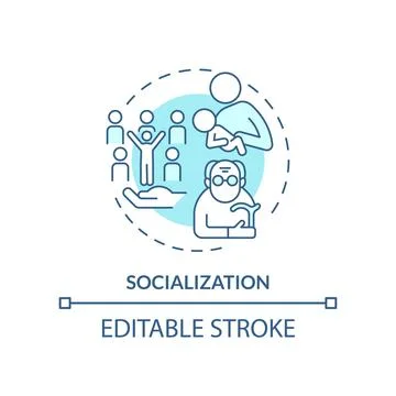 Socialization turquoise concept icon Stock Illustration