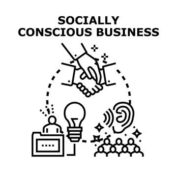 Socially conscious business concept developing ethical values Stock Illustration