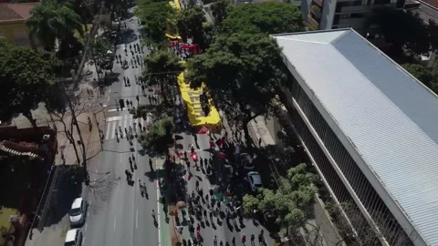 Socially distant protest during pandemic in Brazil Stock-Footage 155467489