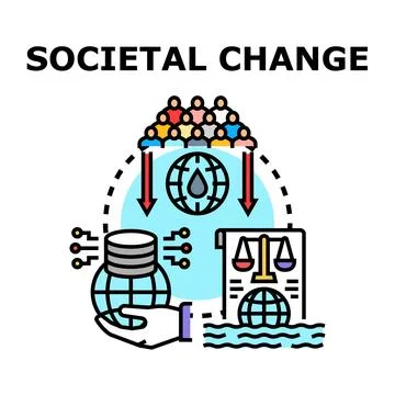 Societal change impacting environment, technology, and global policy イラスト素材