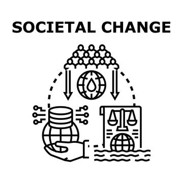 Societal change impacting environment, technology, and global policy Stock Illustration