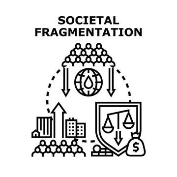 Societal fragmentation creating social justice and wealth inequality Stock Illustration