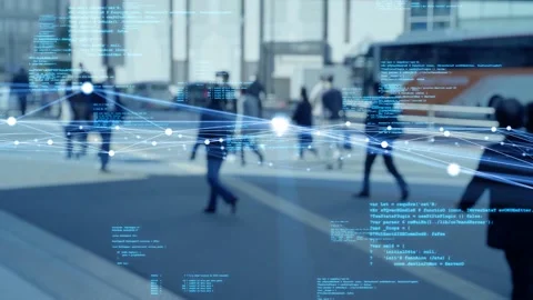 Society and communication network concept. Connection of people. Telecommunicati Vidéo 143460767