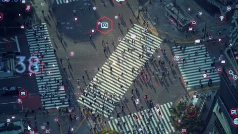 Society and technology. Communication network. Digital transformation. Stock Footage 138286441