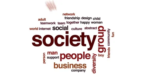 Society animated word cloud, text design animation. Stock Footage 77444798