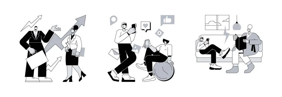 Society development abstract concept vector illustrations. Stock Illustration