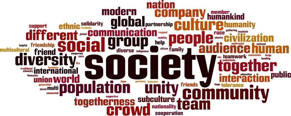 Society word cloud Stock Illustration
