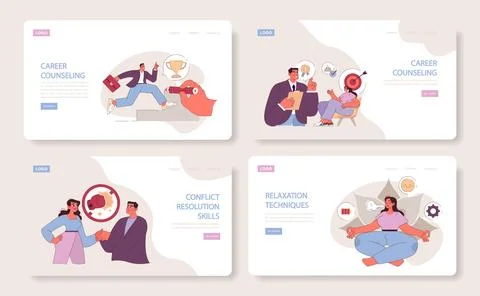 Socio-psychological support concept. Stock Illustration