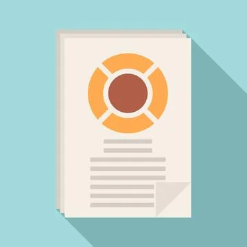 Sociology data paper icon, flat style Stock Illustration