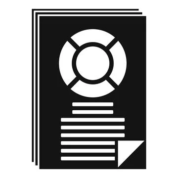 Sociology data paper icon, simple style Illustrazione stock