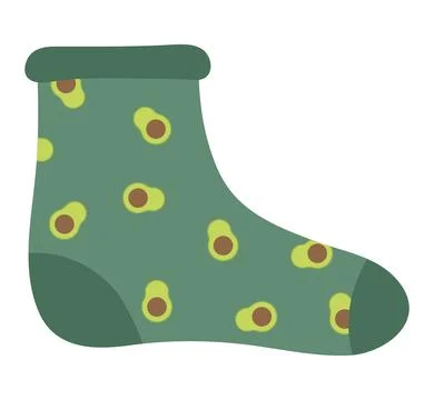 Sock with avocados Stock Illustration