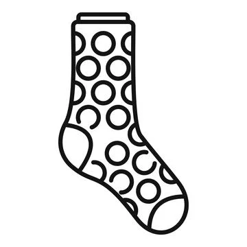 Sock circle icon outline vector. Sport wool sock Stock Illustration