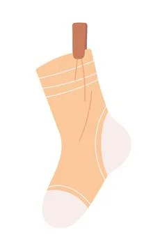 Sock in clothespin Stock Illustration
