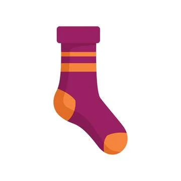 Sock clothing icon flat vector. Cotton sock Illustrazione stock