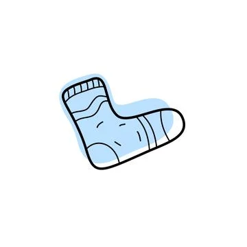 Sock with color shadow vector icon in autumn set Stock Illustration