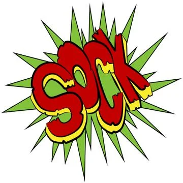 Sock comic sound effect text Stock Illustration