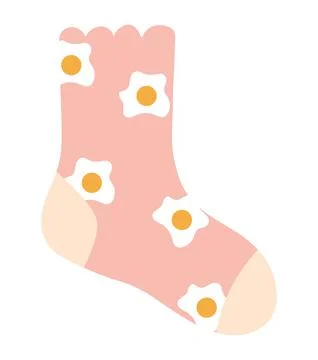 Sock with daisies Stock Illustration
