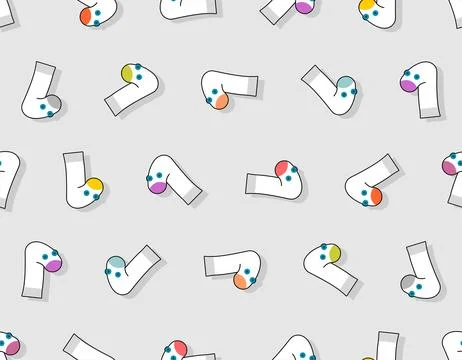 Sock doll cartoon pattern seamless. Socks puppet show background Stock Illustration