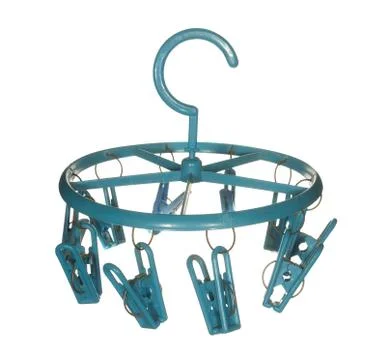 Sock drying rack isolated on white background Stock Photos