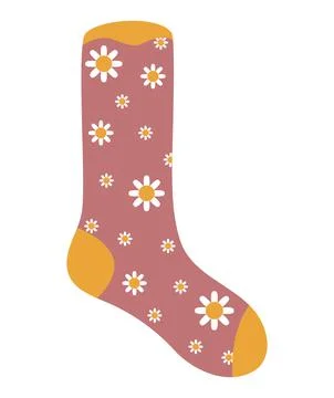 Sock with flowers Stock Illustration