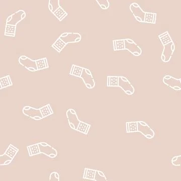 Sock foot clothes line vector seamless pattern Stock Illustration
