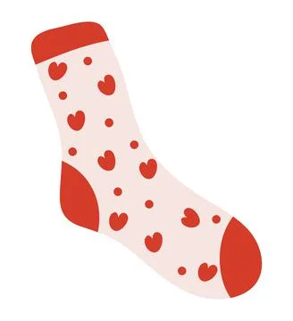 Sock with hearts Stock Illustration