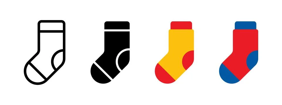 Sock icon. Pair of socks vector illustration. Stocking symbol. Warm and cut.. Stock Illustration