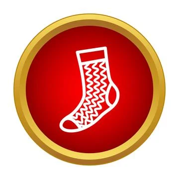 Sock icon with zigzag pattern on red button イラスト素材