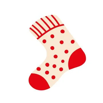 A sock with a pattern of polka dots. Vector illustration Stock Illustration