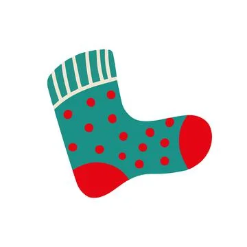 A sock with a pattern of polka dots.. Vector Illustrazione stock
